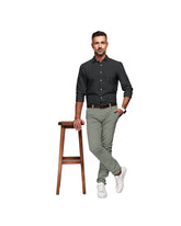 BLACK WITH SIMPLE CHECKS COTTON SHIRT